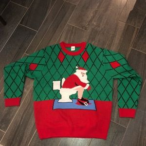 Ugly Christmas sweater Santa popping